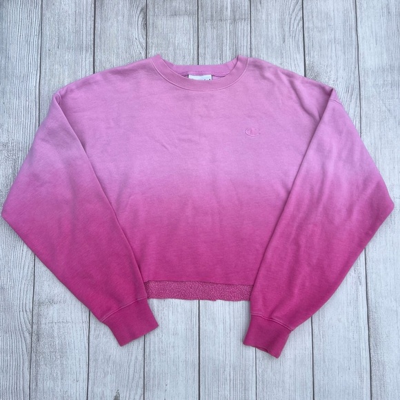 Champion Pink Ombré Cropped Sweater - Picture 1 of 6